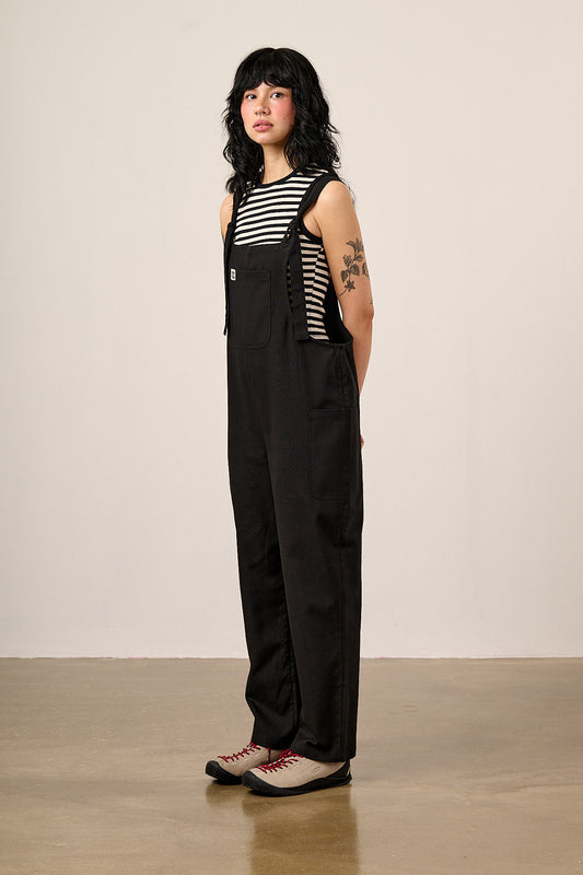 Una - Cropped Straight Leg Dungarees Organic Cotton in Black