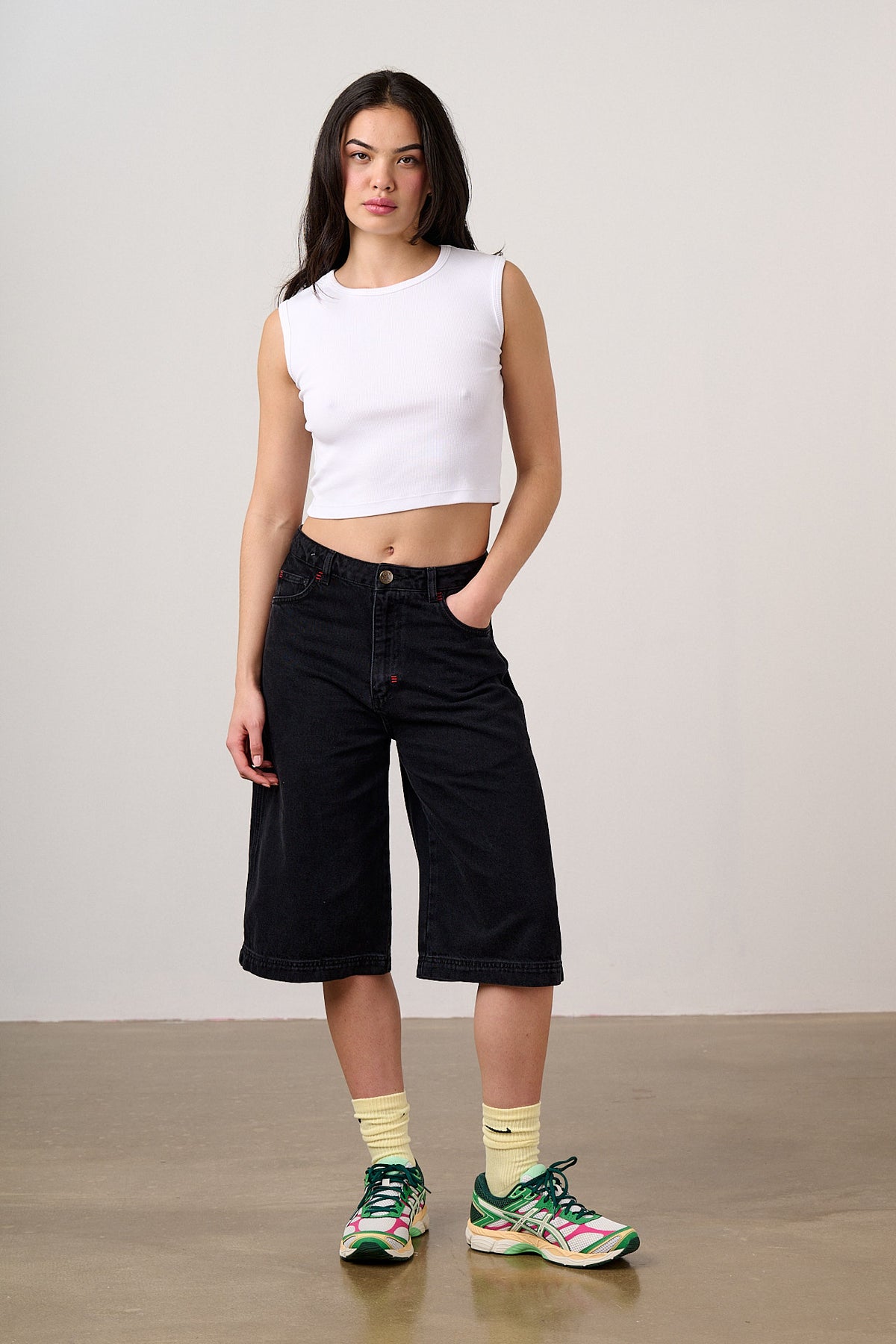 Sol - Long Shorts Organic Cotton Denim in Black Wash