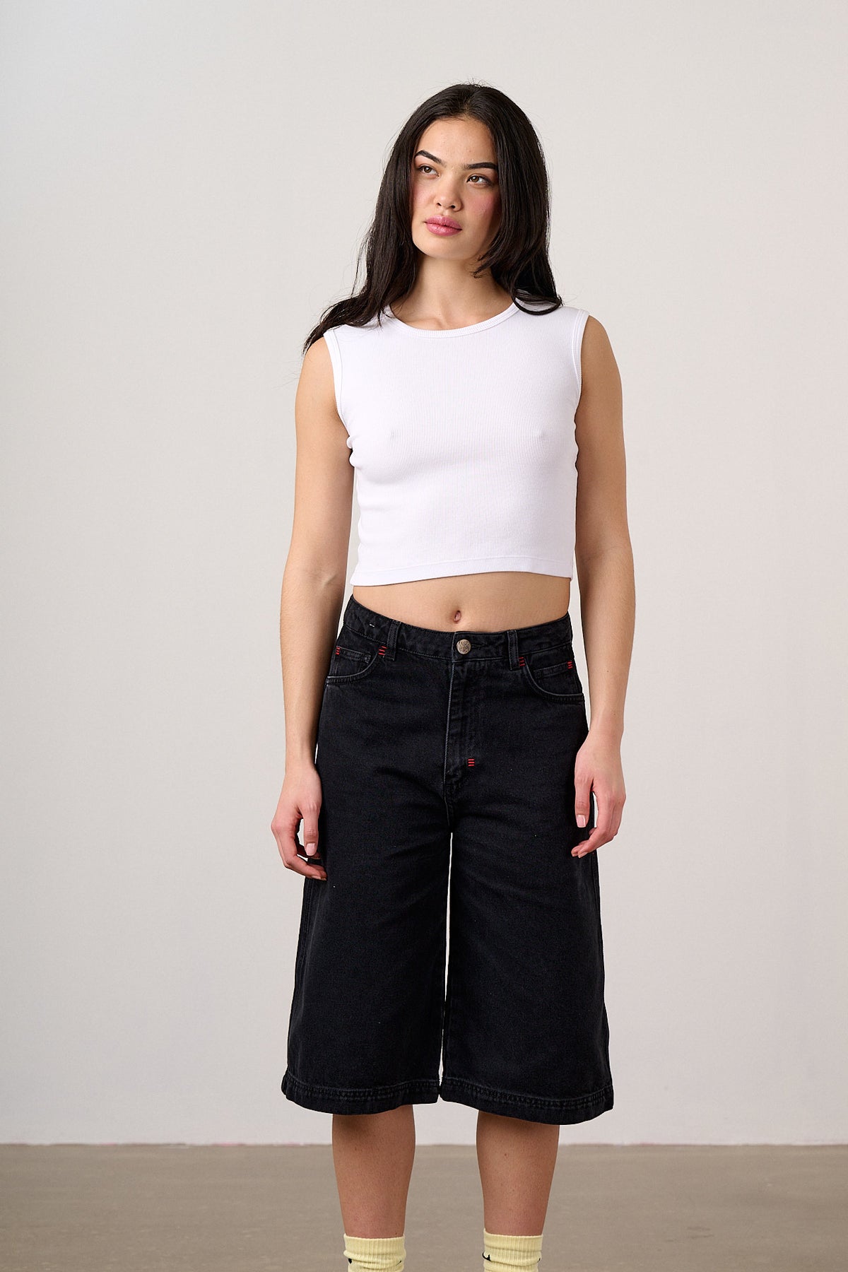 Sol - Long Shorts Organic Cotton Denim in Black Wash