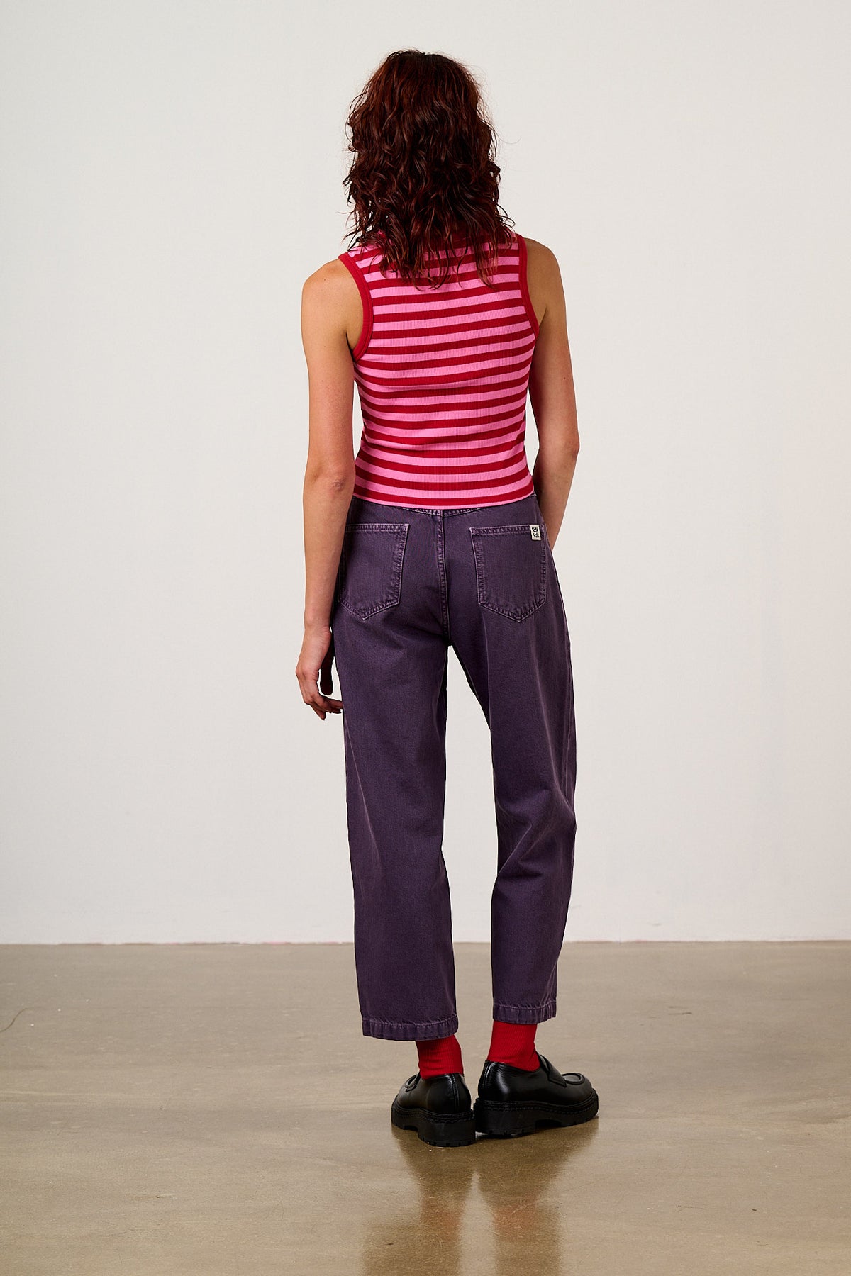 Drew - Straight Leg Jeans Organic Cotton Denim in Purple Wash