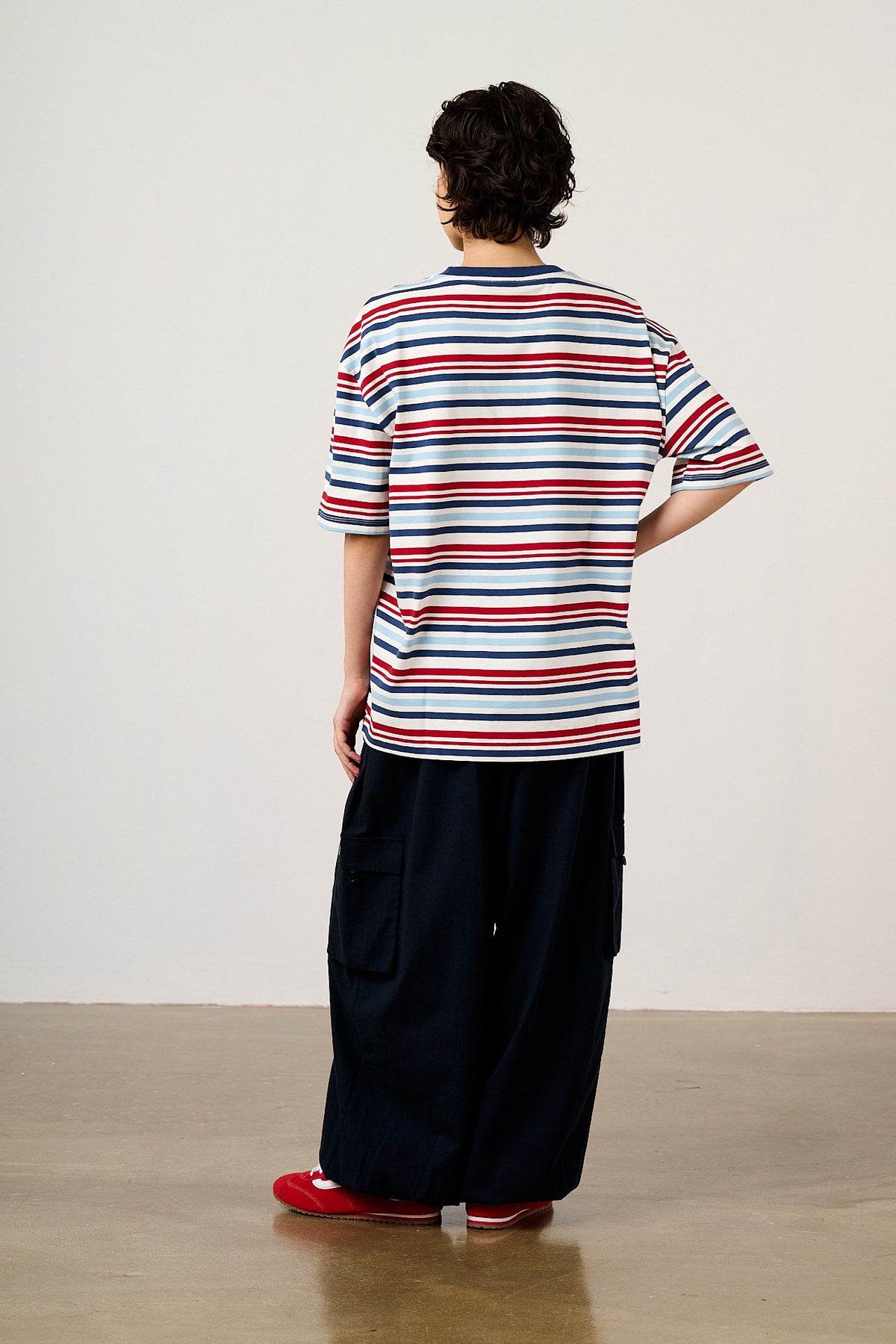 Benny - Oversized T-Shirt Organic Cotton in Multi Blue Stripe