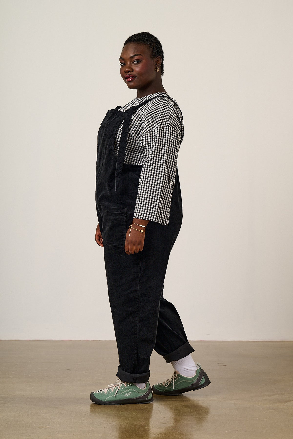Original - Straight Leg Dungarees Organic Cotton Corduroy in Black