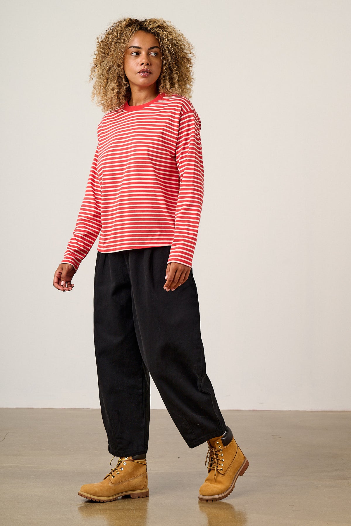 Ashby - Barrel Leg Trousers Organic Cotton in Black