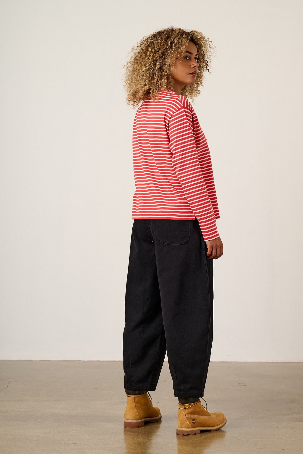 Ashby - Barrel Leg Trousers Organic Cotton in Black