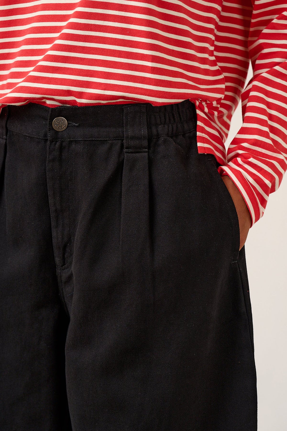 Ashby - Barrel Leg Trousers Organic Cotton in Black