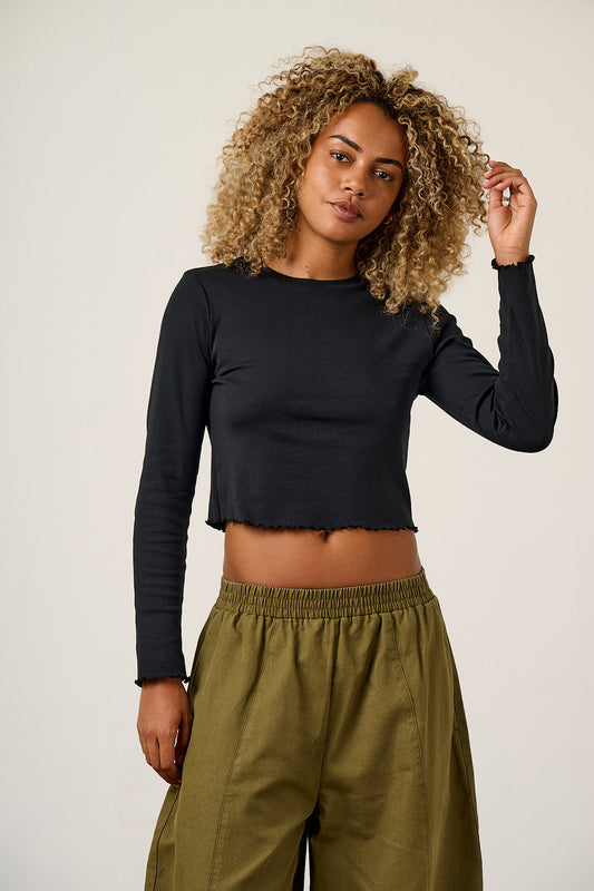 Hansel - Long Sleeve Top Organic Cotton in Black