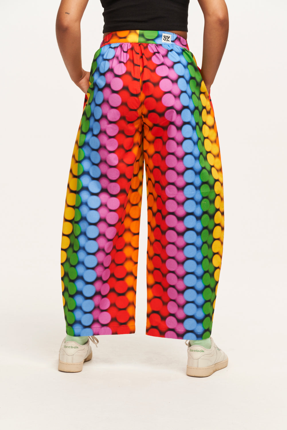 Beau - Barrel Leg Trousers Organic Cotton in Good Vibrations Print
