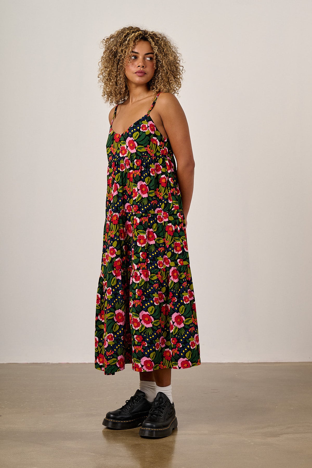 Mable - Cotton Dress in Black Marie