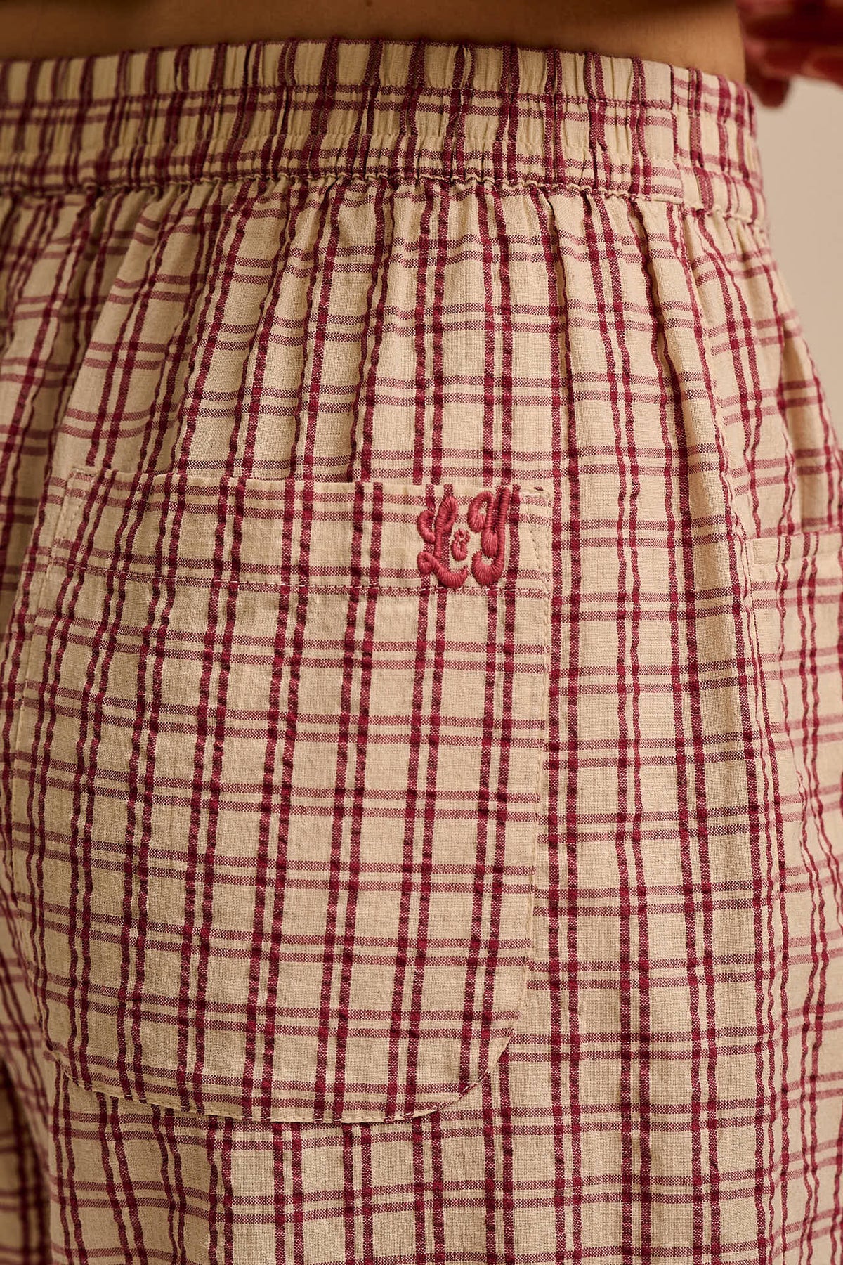 Madero - Cotton Shorts in Ecru Check