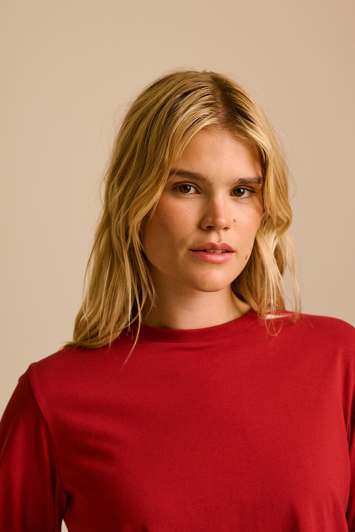 Mio - Long Sleeve T-Shirt Cotton in Red