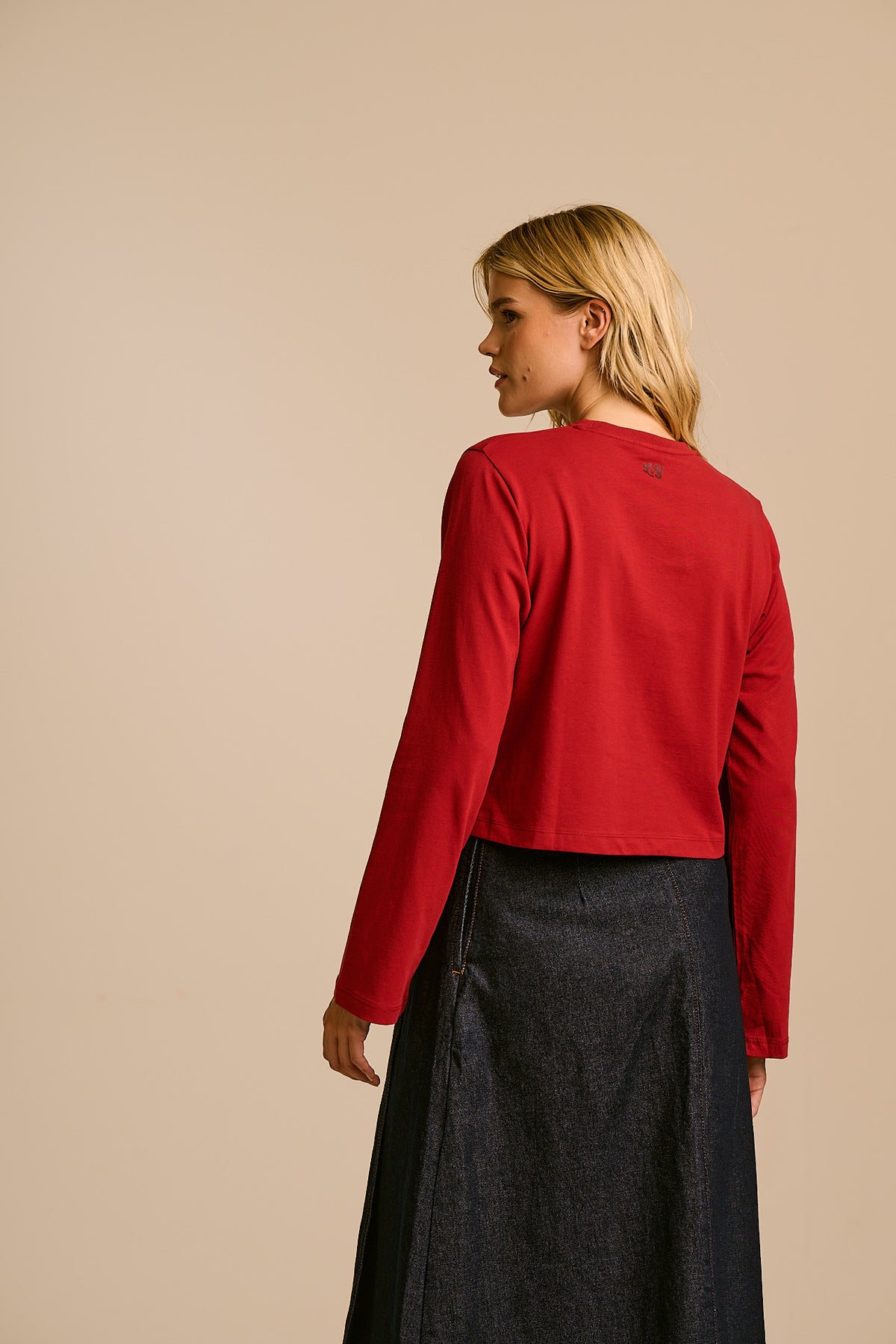 Mio - Long Sleeve T-Shirt Cotton in Red