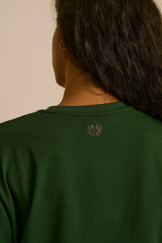 Mio - Long Sleeve T-Shirt Cotton in Dark Green