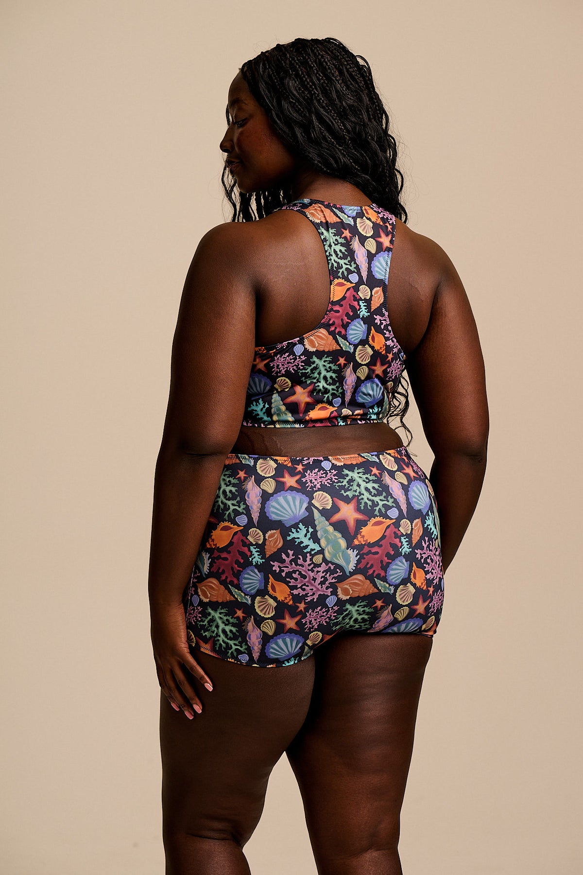 Morella - Racerback Bikini Top Recycled Polyester in Shell Print