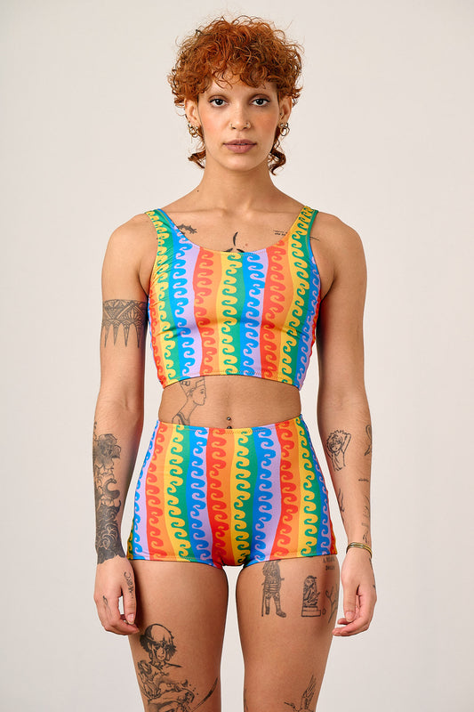 Monte - Bikini Shorts Recycled Polyester in Rainbow Wave