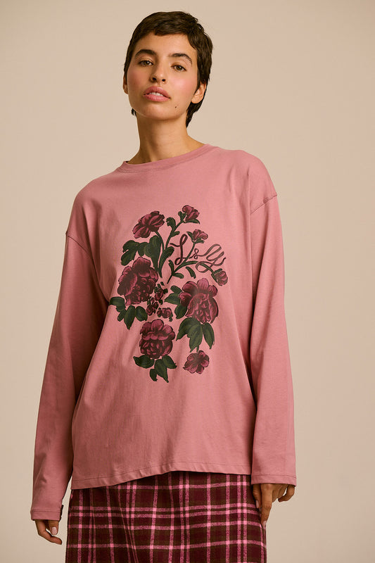 Murat - Organic Cotton Oversized Long Sleeve in Romantic Garden Print