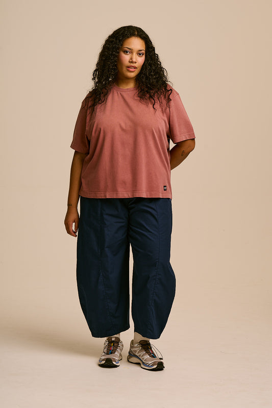 Noa - Boxy T-Shirt Organic Cotton in Washed Pink