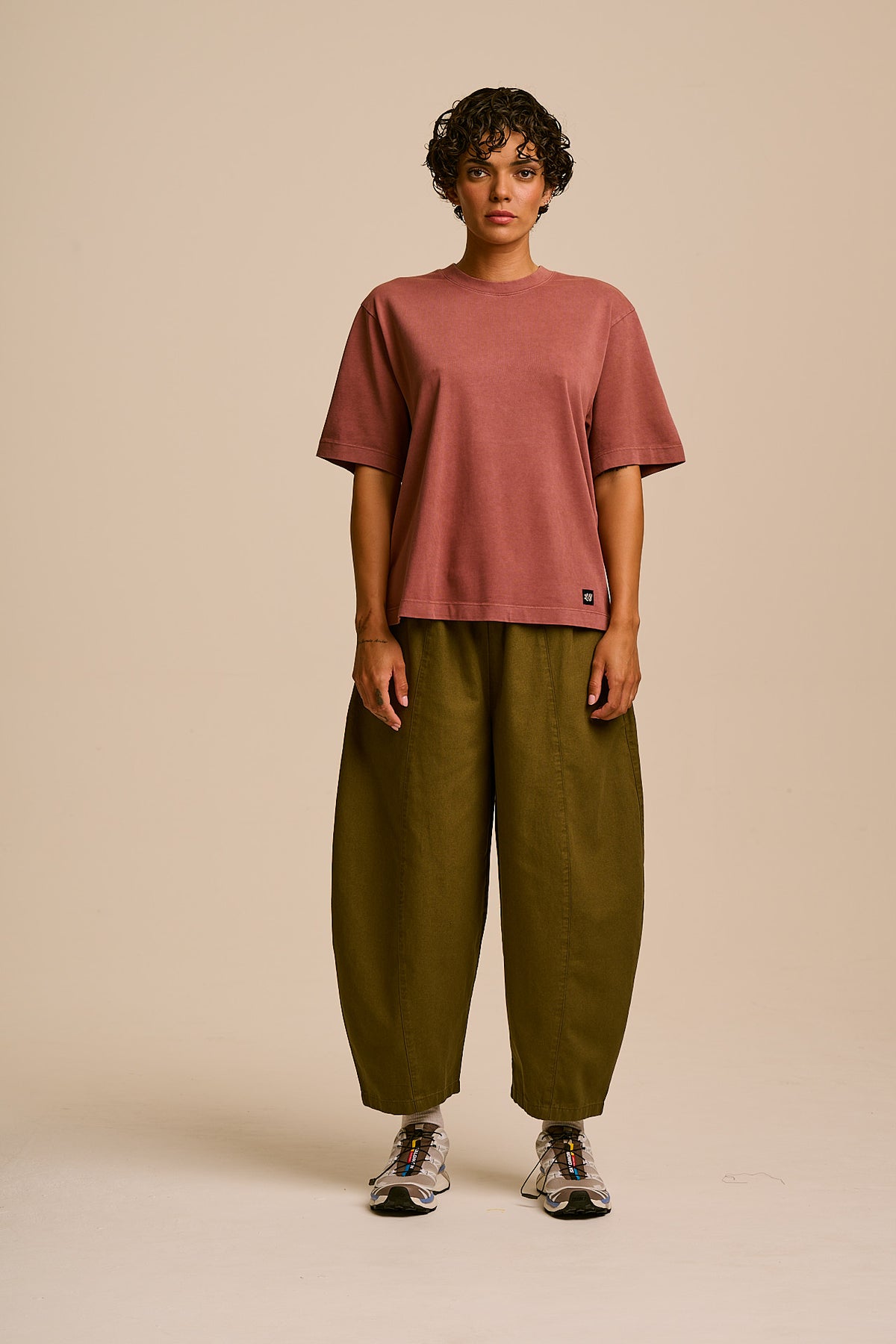 Noa - Boxy T-Shirt Organic Cotton in Washed Pink