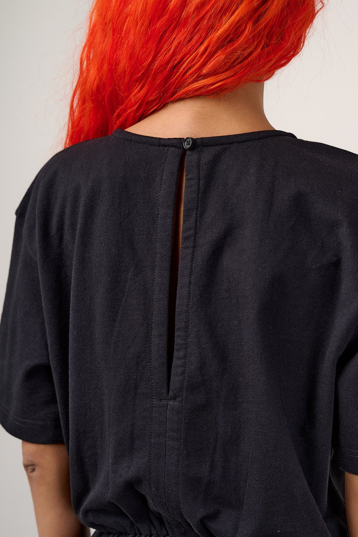 Nova - Barrel Leg Jumpsuit Organic Cotton Jersey in Black