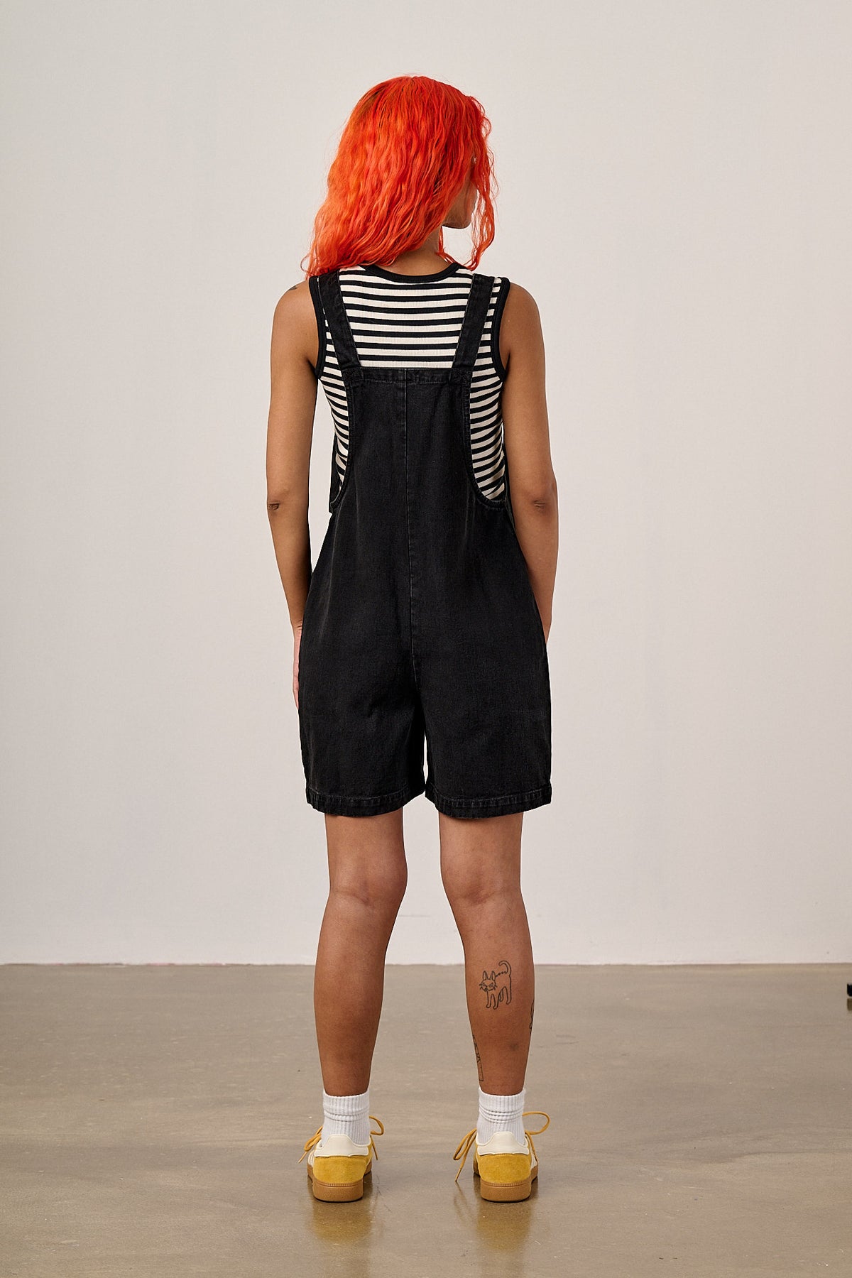Original - Dungaree Shorts Organic Cotton in Washed Black