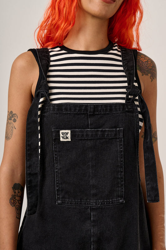Original - Dungaree Shorts Organic Cotton in Washed Black