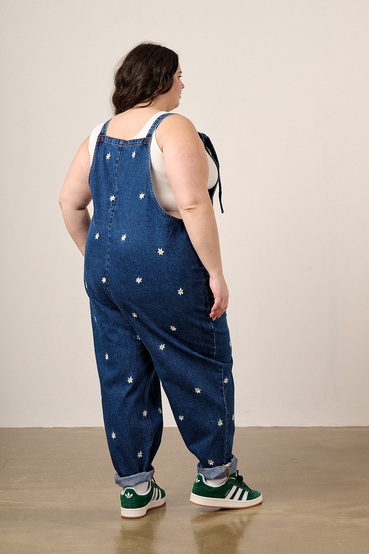 Original - Straight Leg Dungarees Organic Cotton Denim in Daisy Embroidery
