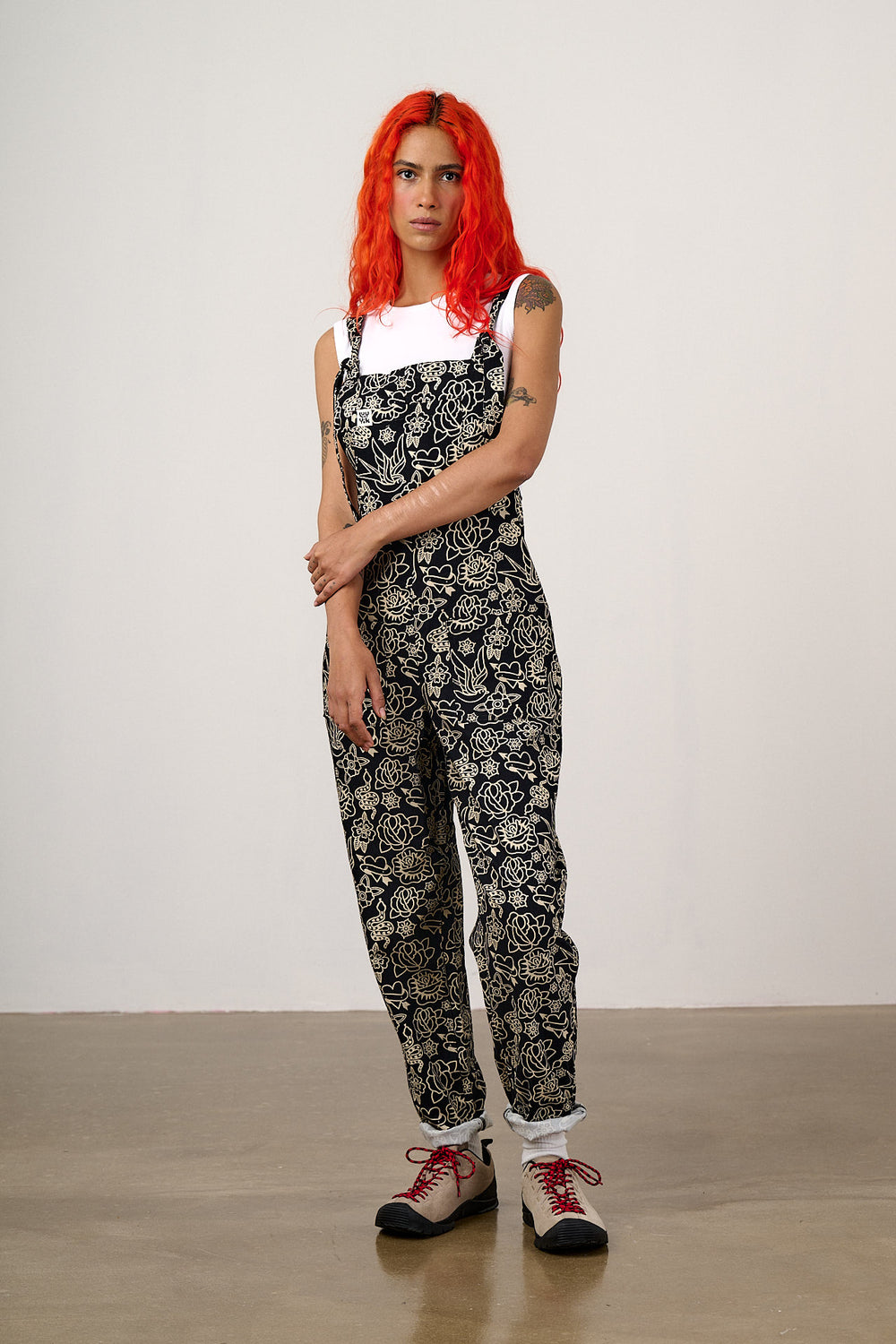 Original - Straight Leg Dungarees Organic Cotton in Black & White Tattoo