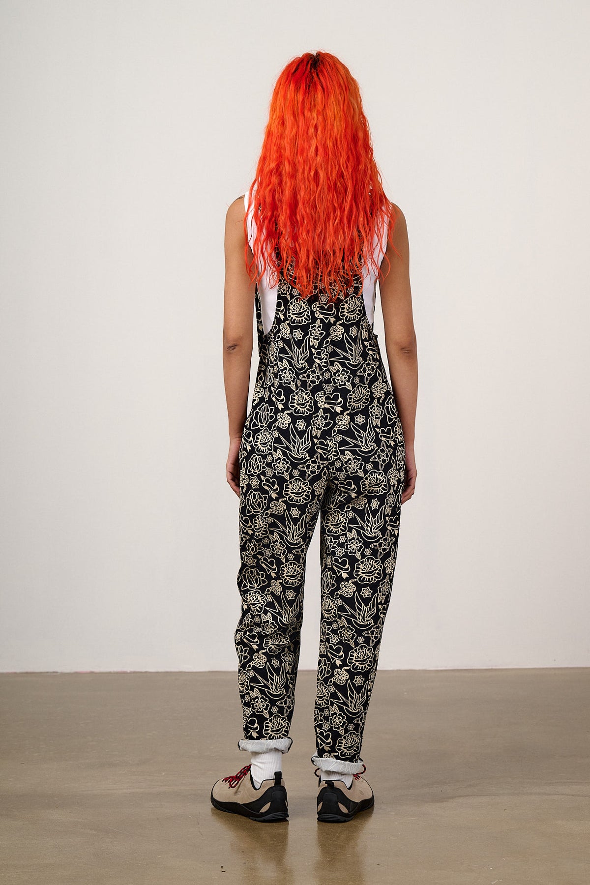 Original - Straight Leg Dungarees Organic Cotton in Black & White Tattoo