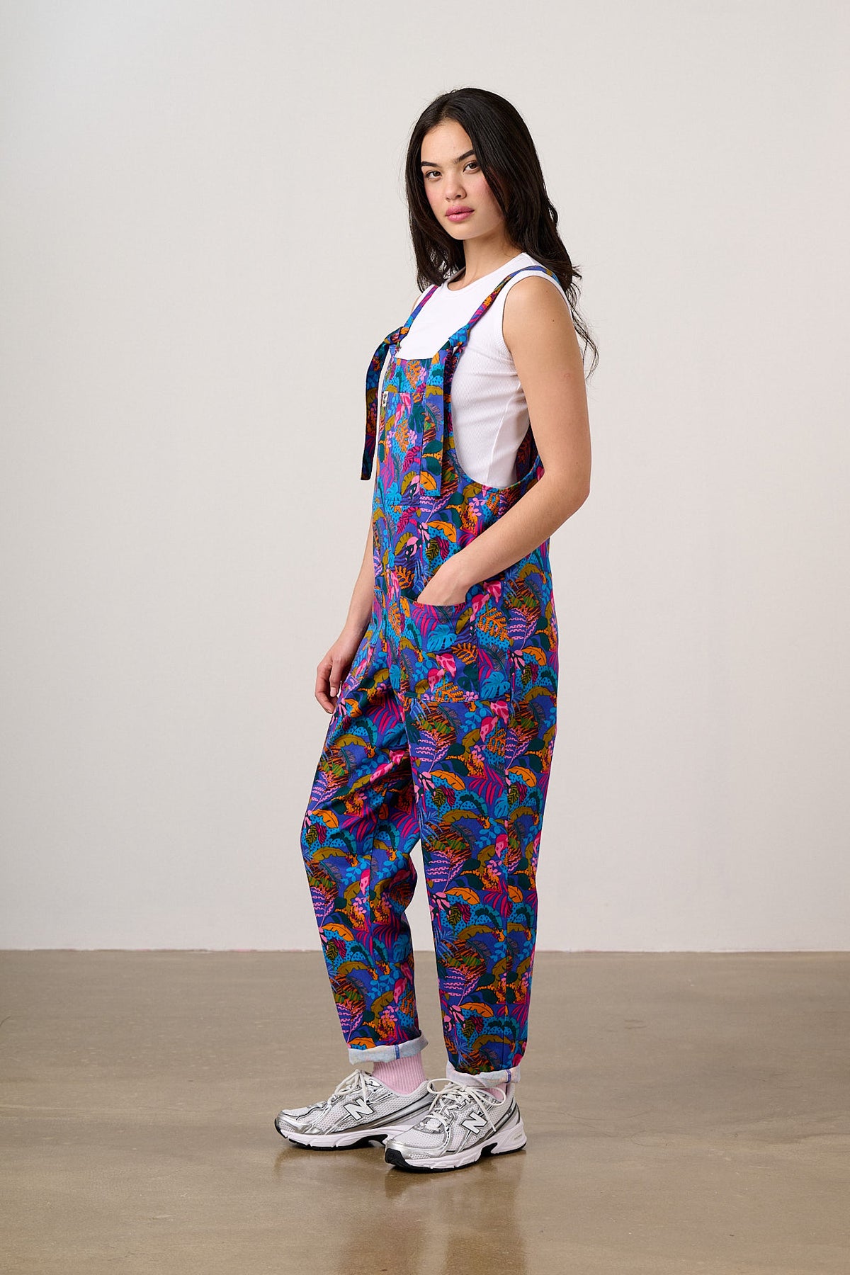 Original - Cotton Dungarees in Wild Expression Print
