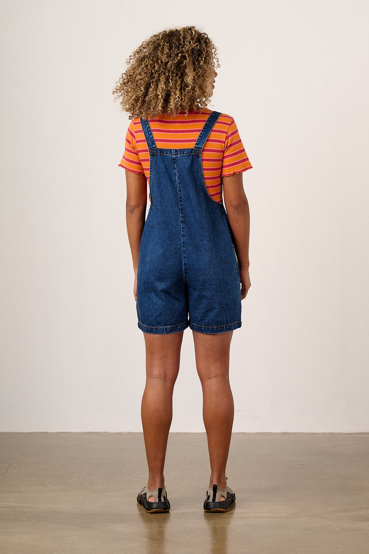 Original - Dungaree Shorts Organic Cotton in Mid Wash Blue