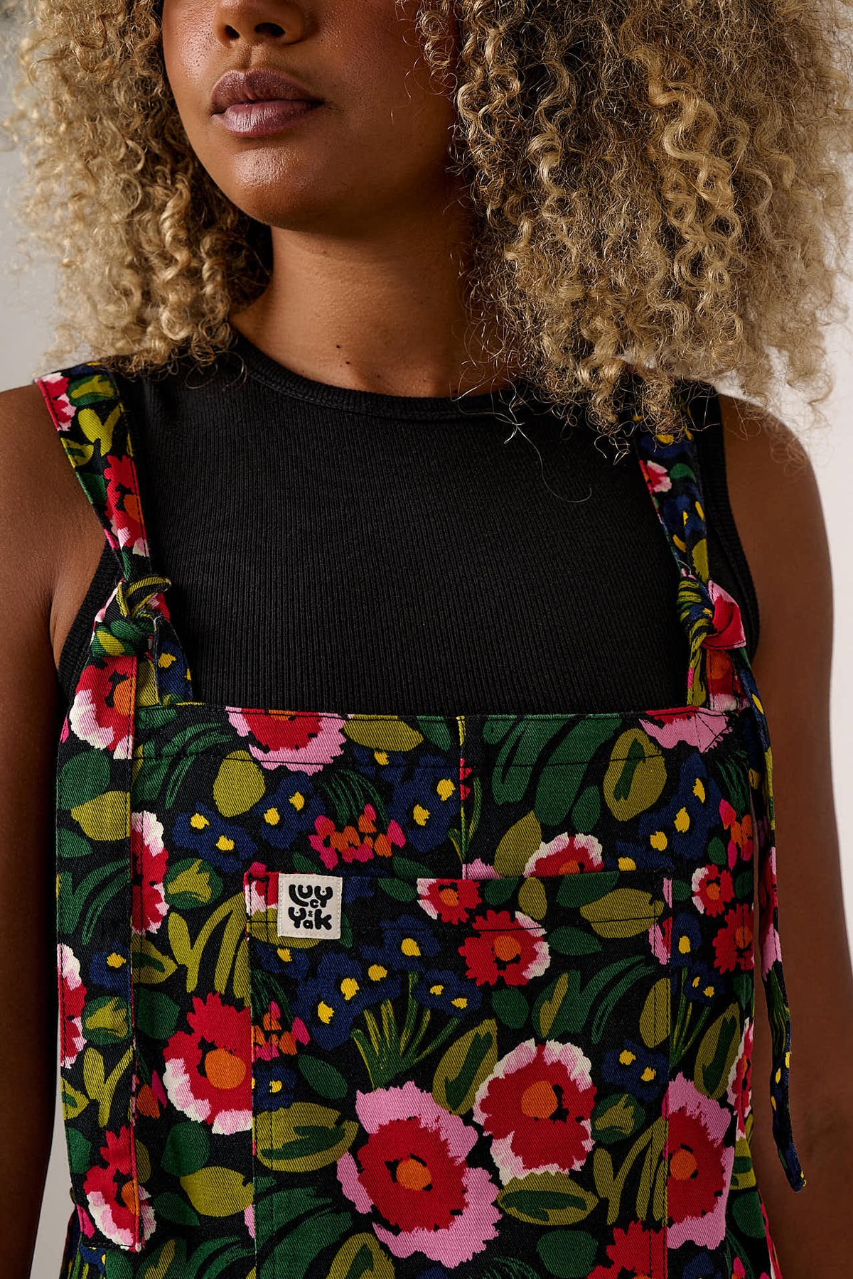 Original - Straight Leg Dungarees Organic Cotton in Black Marie Print