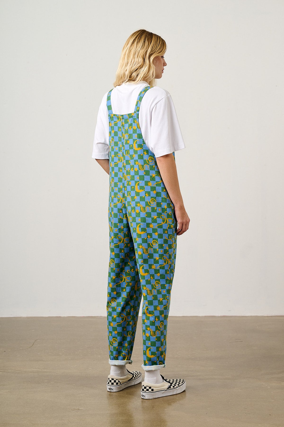 Original - Straight Leg Dungarees Organic Cotton in Celestial Checkerboard