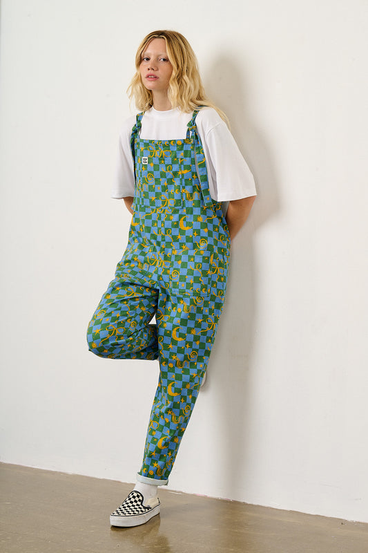 Original - Straight Leg Dungarees Organic Cotton in Celestial Checkerboard