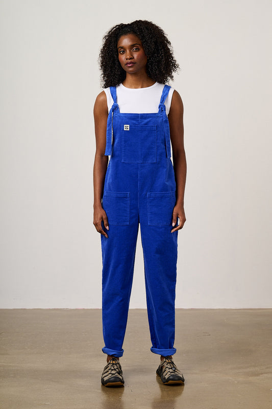 Original - Straight Leg Dungarees Organic Cotton Corduroy in Cobalt Blue