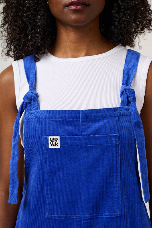 Original - Straight Leg Dungarees Organic Cotton Corduroy in Cobalt Blue