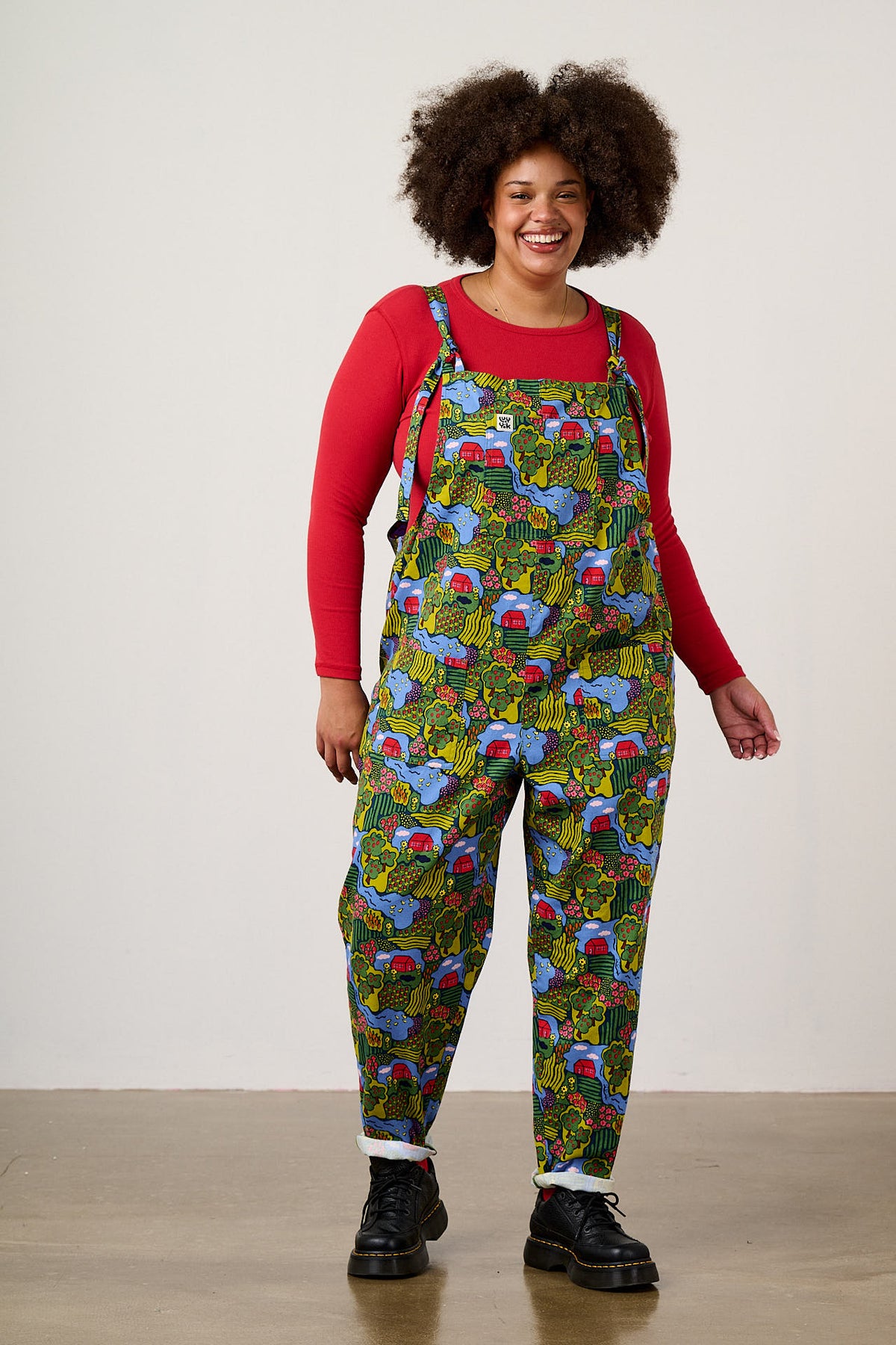 Original - Straight Leg Dungarees Organic Cotton Twill in Farmyard Scene