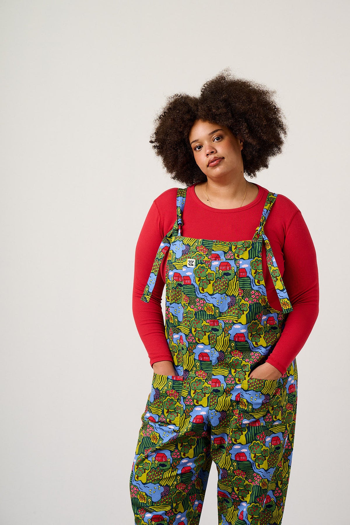 Original - Straight Leg Dungarees Organic Cotton Twill in Farmyard Scene