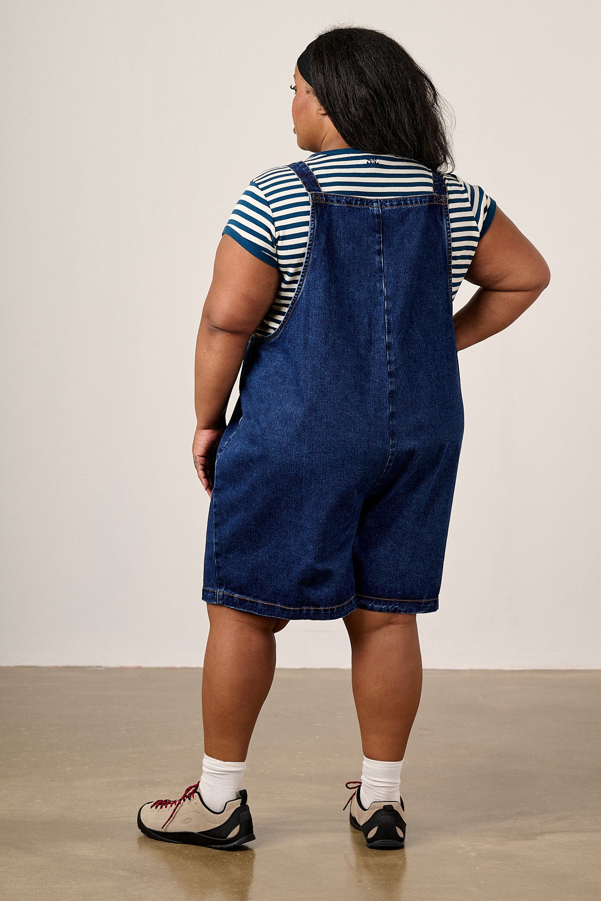 Original - Dungaree Shorts Organic Cotton in Mid Wash Blue