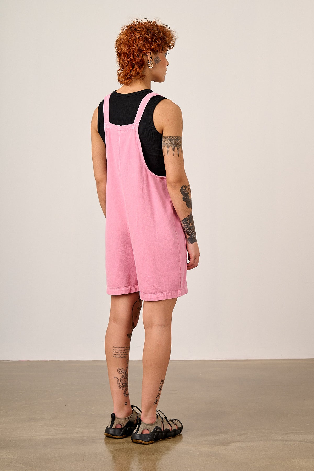 Original - Mid-Thigh Dungaree Shorts Organic Cotton in Light Pink