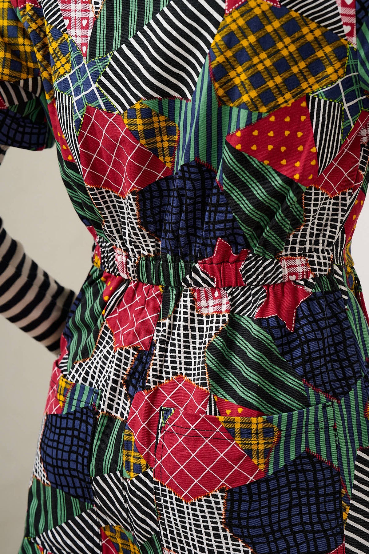 Ragan - Cropped Leg Jumpsuit Organic Cotton Twill in Star Patchwork Print