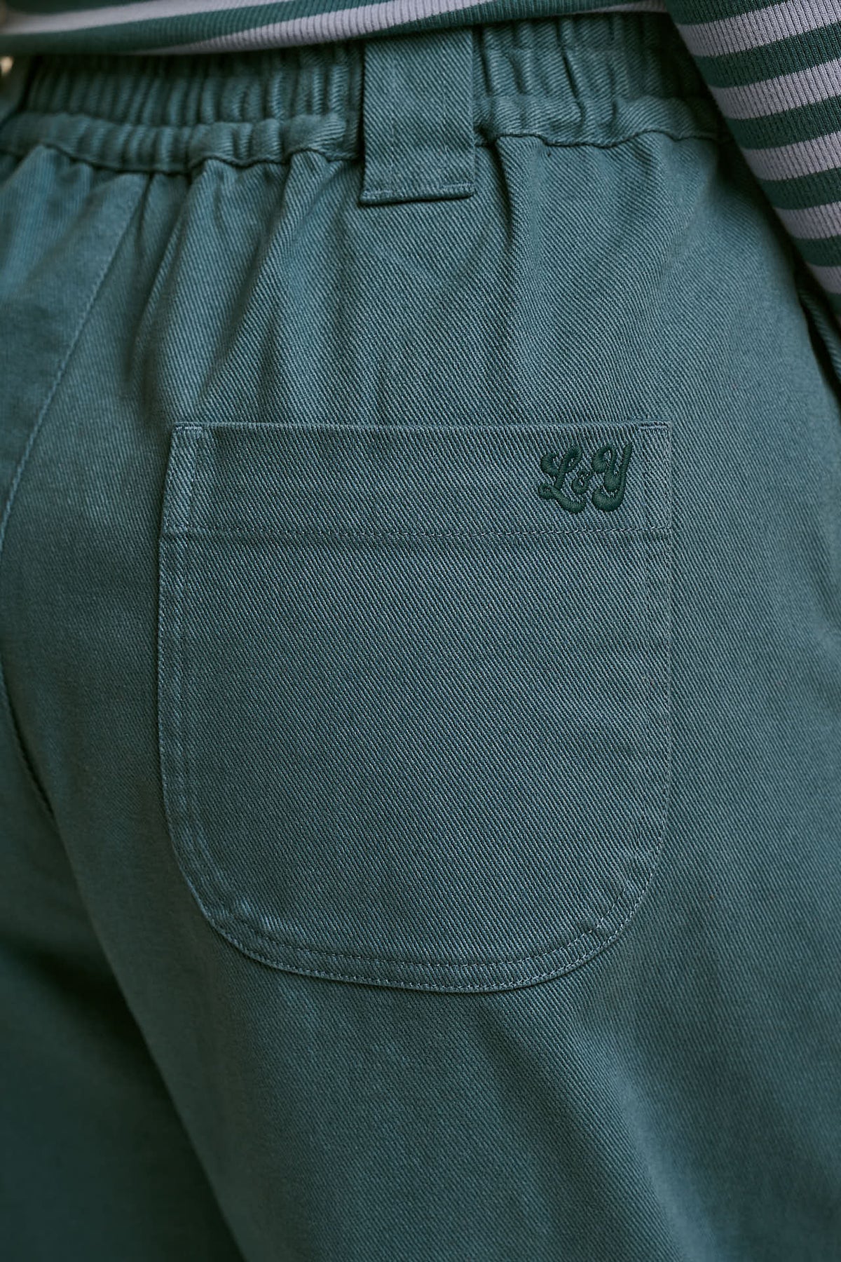 Ashby - Barrel Leg Trousers Organic Cotton in Teal