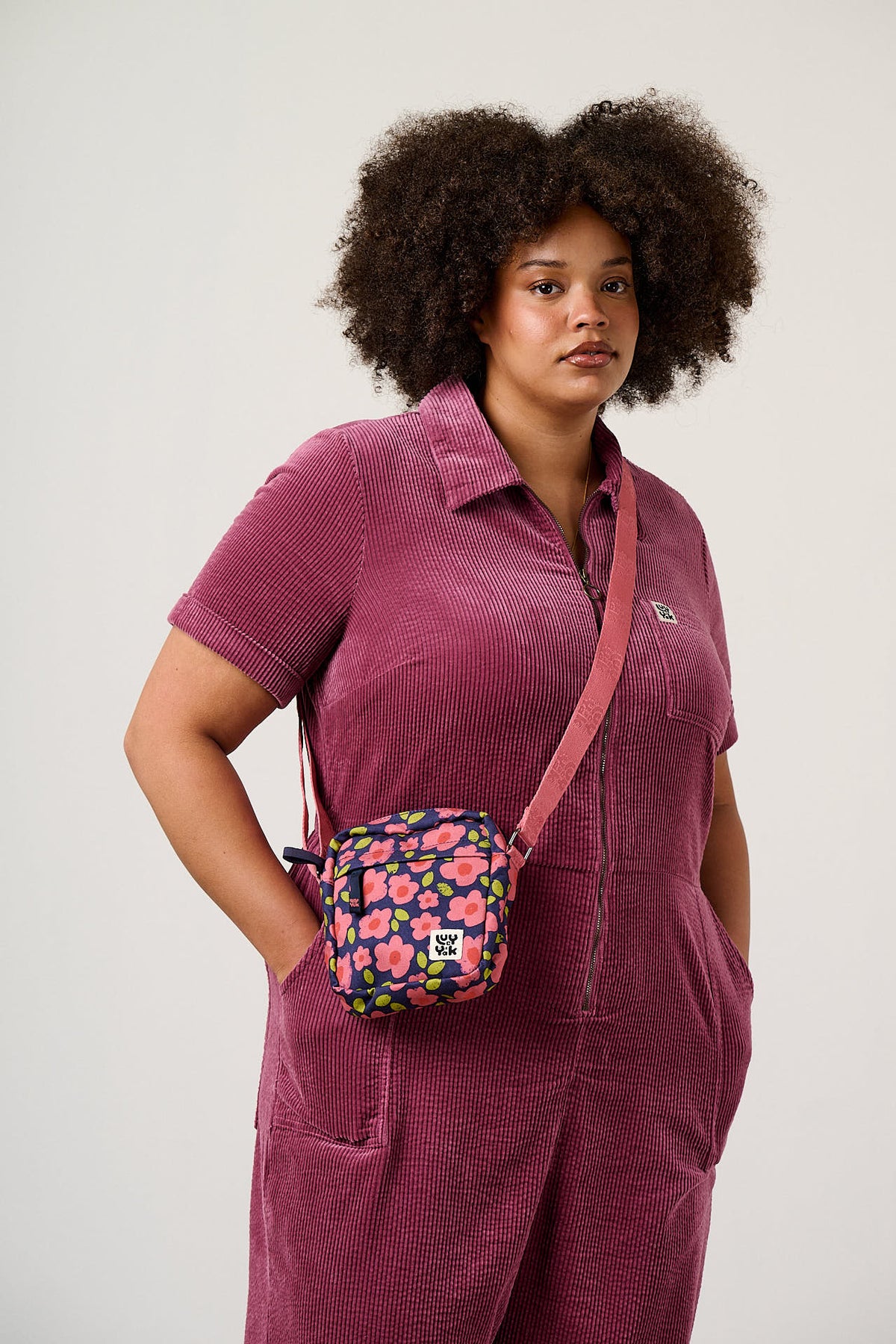 Roxton - Crossbody Bag Organic Cotton in Pink Floral