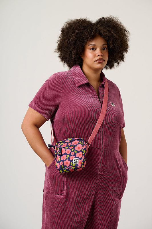 Roxton - Crossbody Bag Organic Cotton in Pink Floral