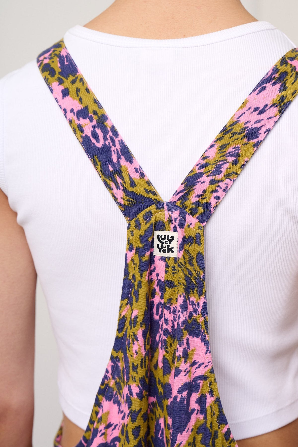 Rudy - Cropped Wide Leg Dungarees Organic Cotton in Animal Wild Expression Print