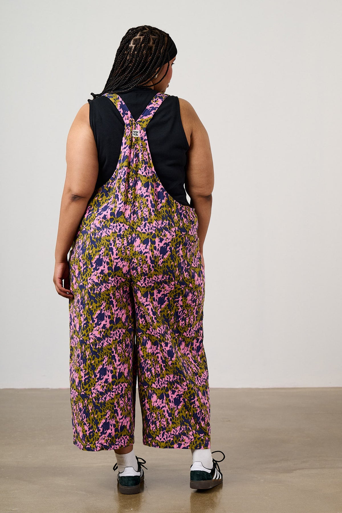 Rudy - Cropped Wide Leg Dungarees Organic Cotton in Animal Wild Expression Print