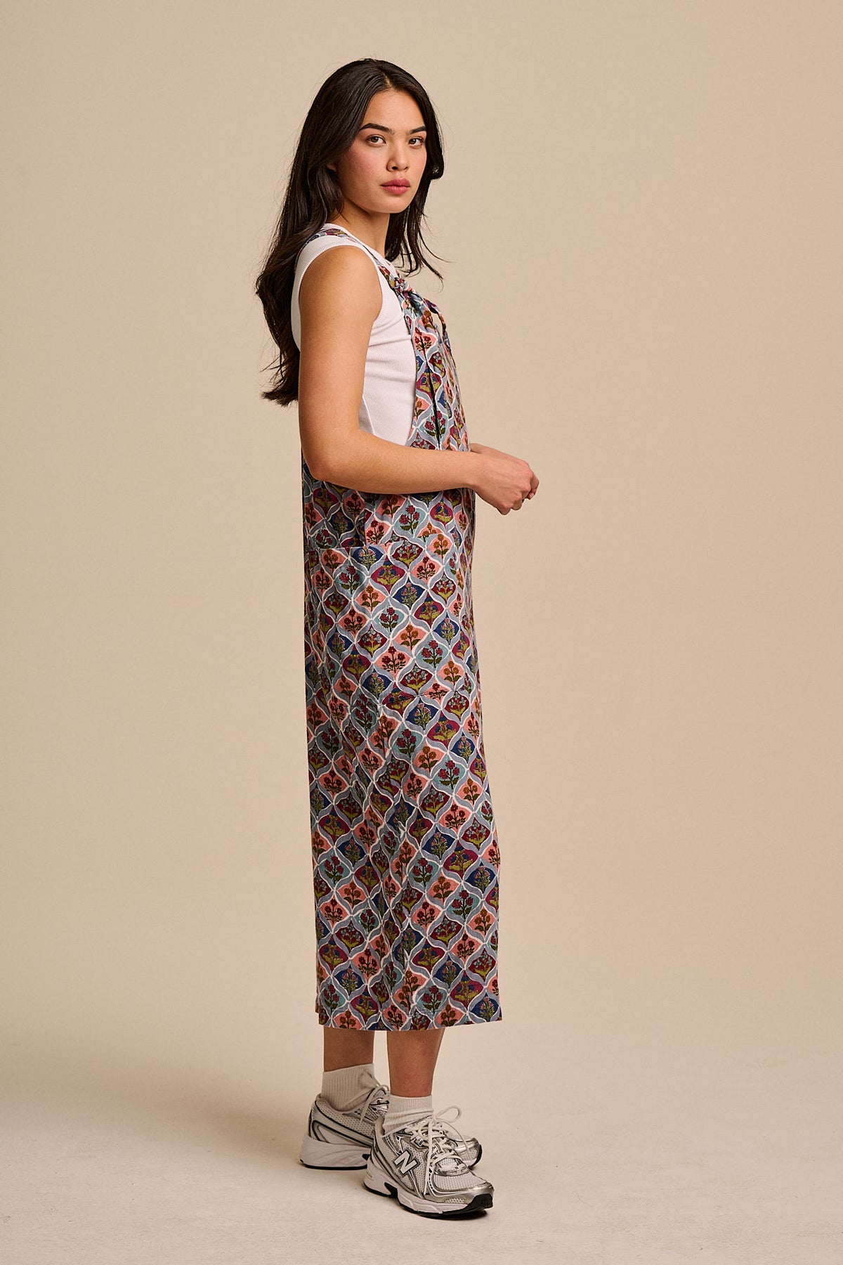 Rudy - Cropped Wide Leg Dungarees Organic Cotton Gauze in Walled Blooms