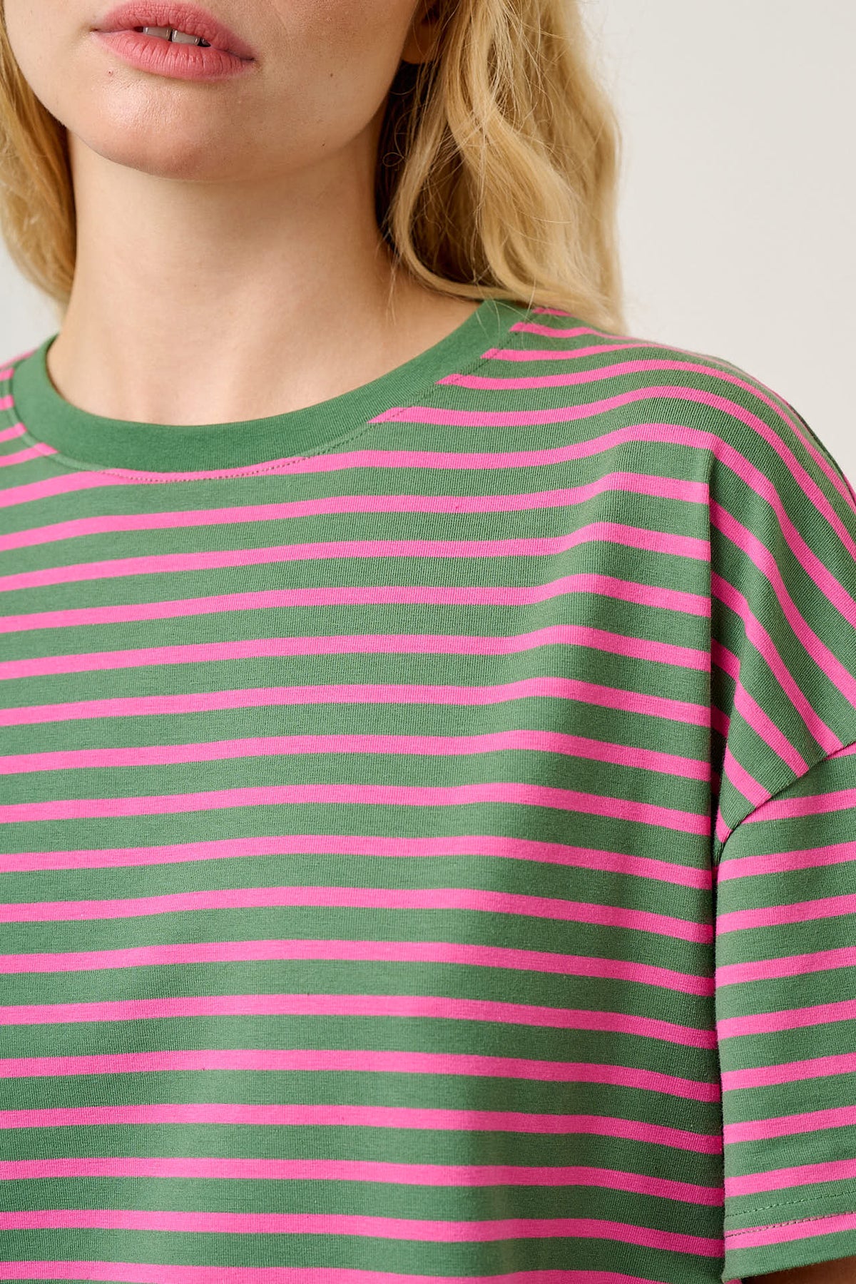 Sabrina - Pyjamas Organic Cotton in Pink and Green Stripe
