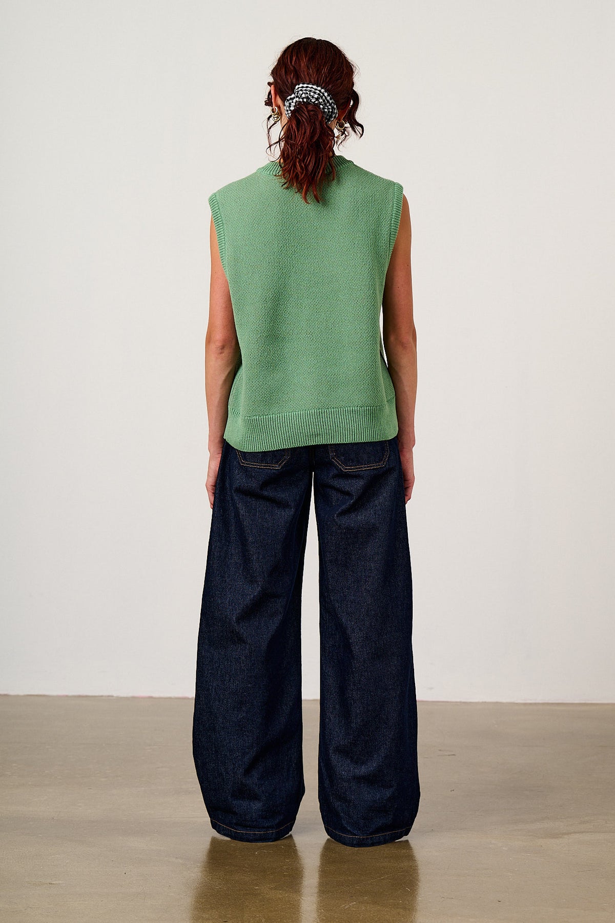 Saffle - Knitted Vest Organic Cotton in Mushroom