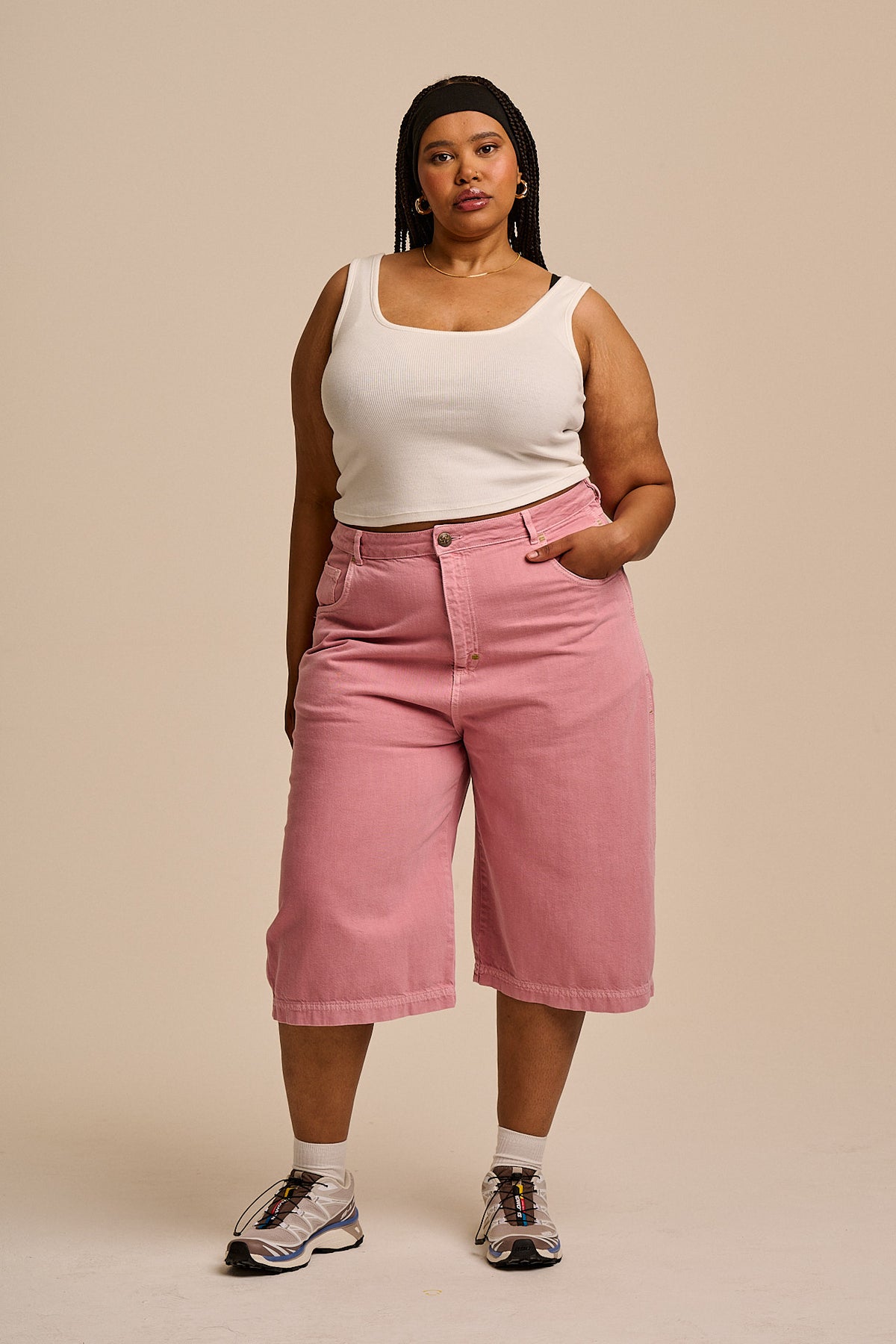 Sol - Long Shorts Organic Cotton Denim in Pink Cashmere Rose