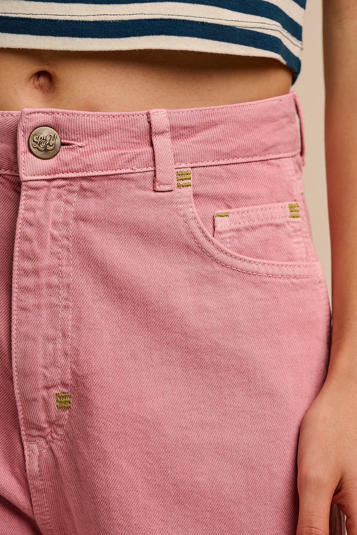 Sol - Long Shorts Organic Cotton Denim in Pink Cashmere Rose