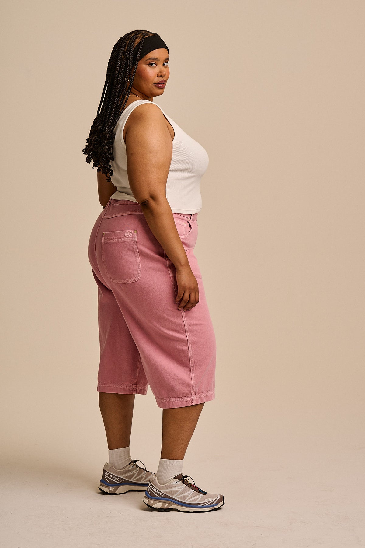 Sol - Long Shorts Organic Cotton Denim in Pink Cashmere Rose